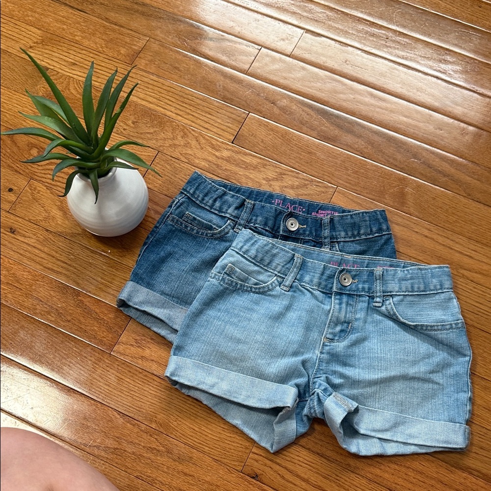 The Children's Place Denim Shorts - Dark Blue and Light Blue